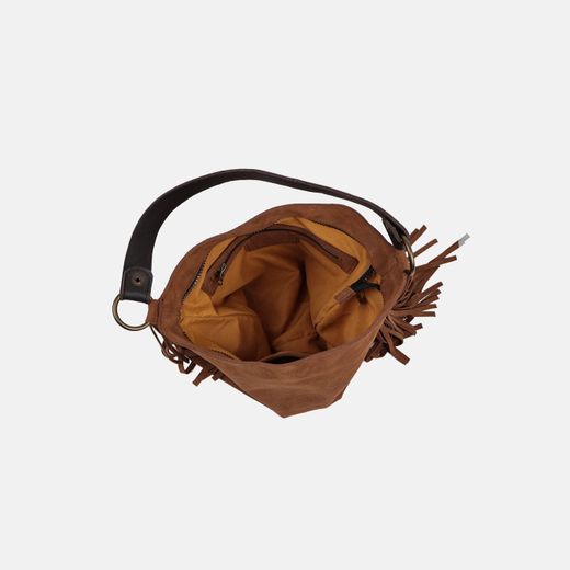 Bolso de hombro de flecos Bravo de serraje
