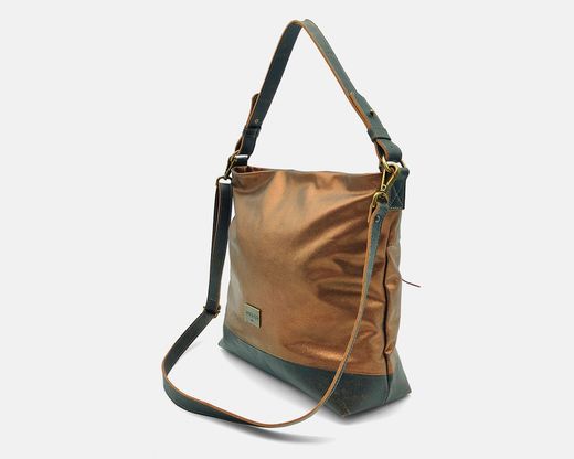 CUIROTS Bolsa de ombro grande de couro Duet