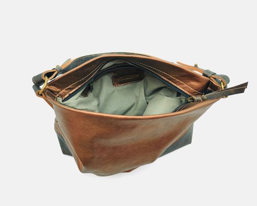 CUIROTS Bolsa de ombro grande de couro Duet