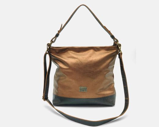 CUIROTS Bolsa de ombro grande de couro Duet