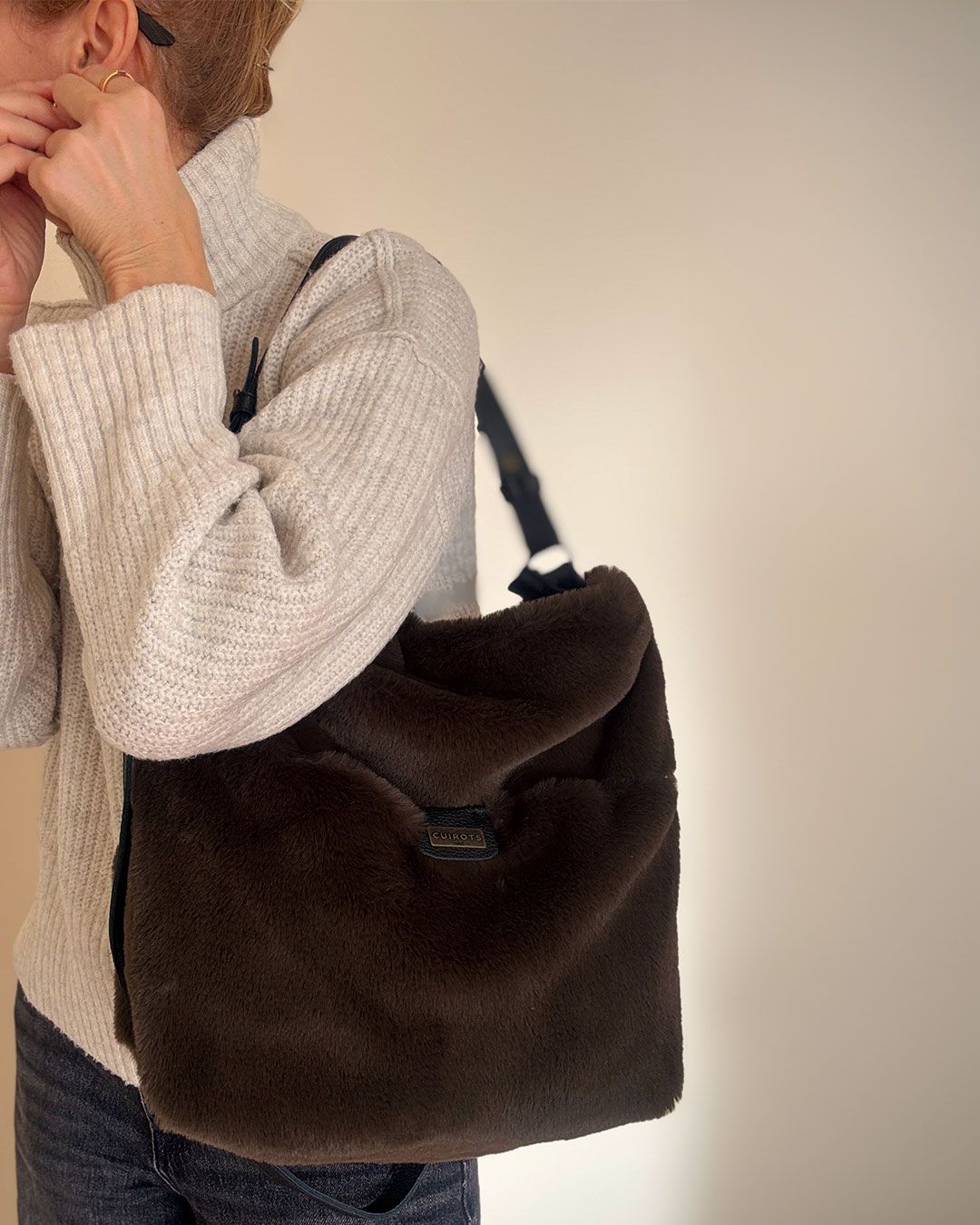 Bolso de hombro grande CUIROTS Grosseto con pelito