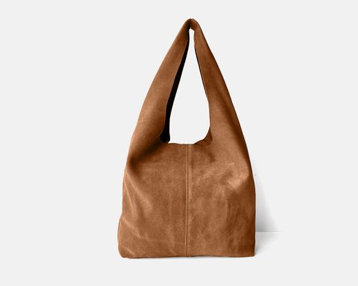 Bolsa de ombro grande Zoe em camurça CUIROTS
