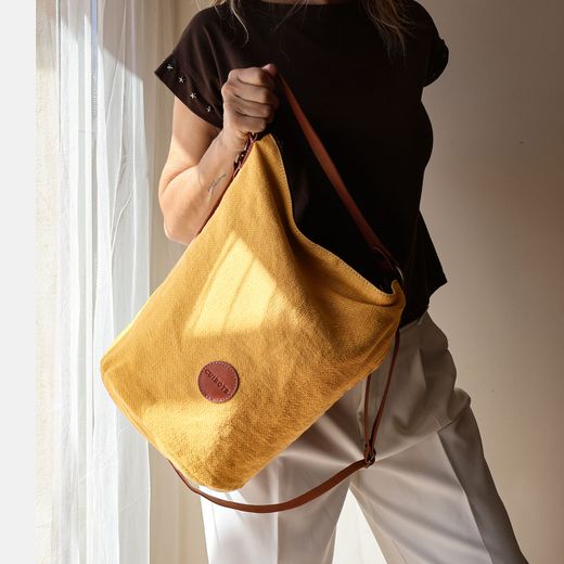 Bolso de hombro lino CUIROTS Louise