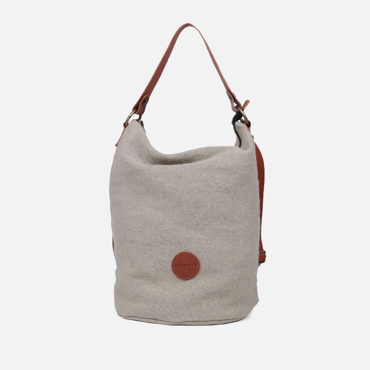 Bolso de hombro lino CUIROTS Louise Blanco roto