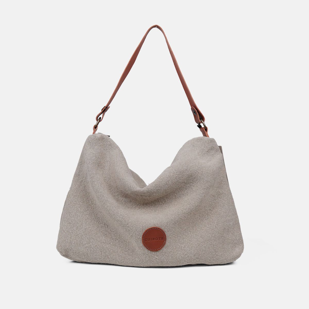 Bolso de hombro lino CUIROTS Louise Blanco roto