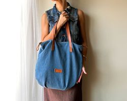 Bolso de hombro shopper de lino