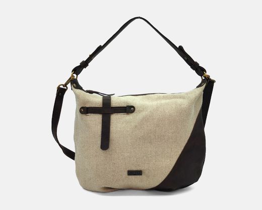 Bolso de hombro TIBI de lino y piel