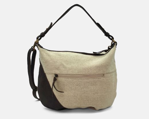 Bolso de hombro TIBI de lino y piel