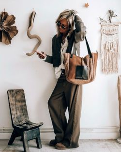 Bolsa de ombro tipo shopper patchwork CUIROTS