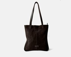 Bolsa de ombro tipo shopper Zoe de camurça da CUIROTS