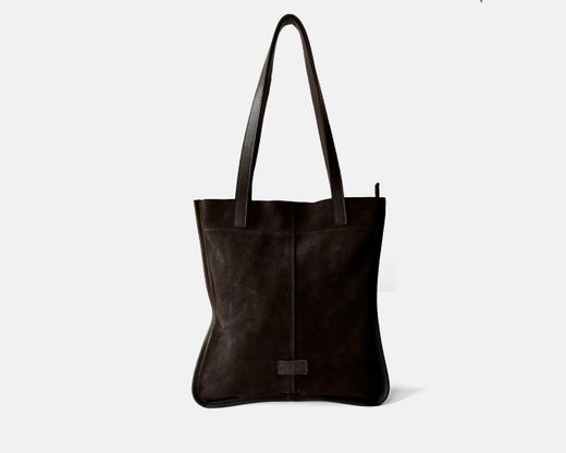 Bolsa de ombro tipo shopper Zoe de camurça da CUIROTS