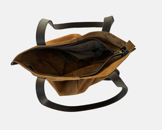 Bolsa de ombro tipo shopper Zoe de camurça da CUIROTS