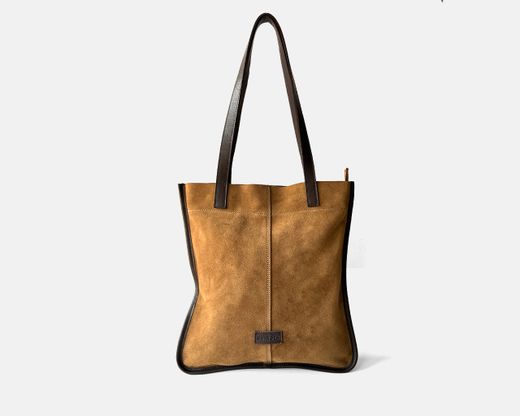 Bolso de hombro tipo shopper planode serraje CUIROTS Zoe