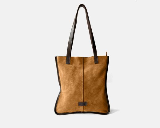 Bolso de hombro tipo shopper planode serraje CUIROTS Zoe