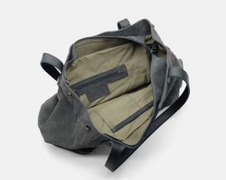 Tote Bag CUIROTS Bolsa tiracolo bi em couro split e veludo cotelê