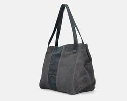 Tote Bag CUIROTS Bolsa tiracolo bi em couro split e veludo cotelê