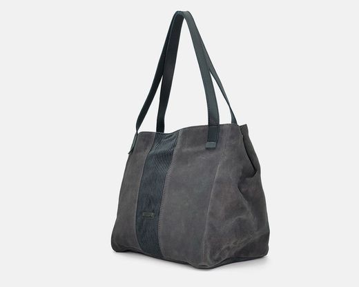 Tote Bag CUIROTS Bolsa tiracolo bi em couro split e veludo cotelê