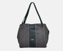 Tote Bag CUIROTS Bolsa tiracolo bi em couro split e veludo cotelê