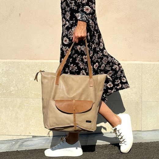 Bolso de hombro tipo Tote CUIROTS Original de piel