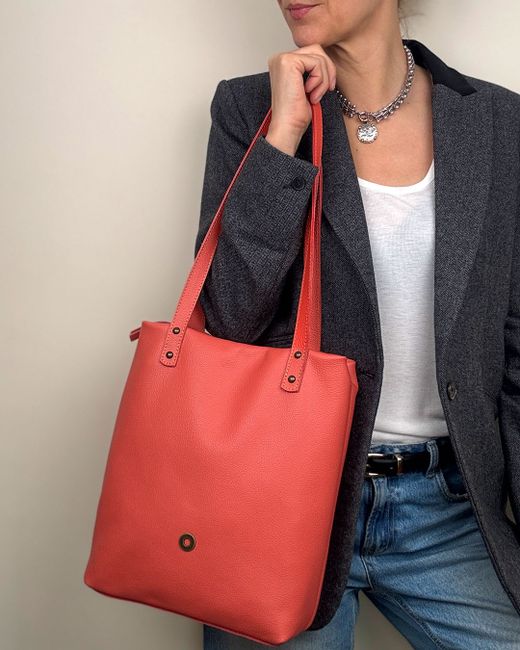 Bolso de hombro shopper CUIROTS seta de piel