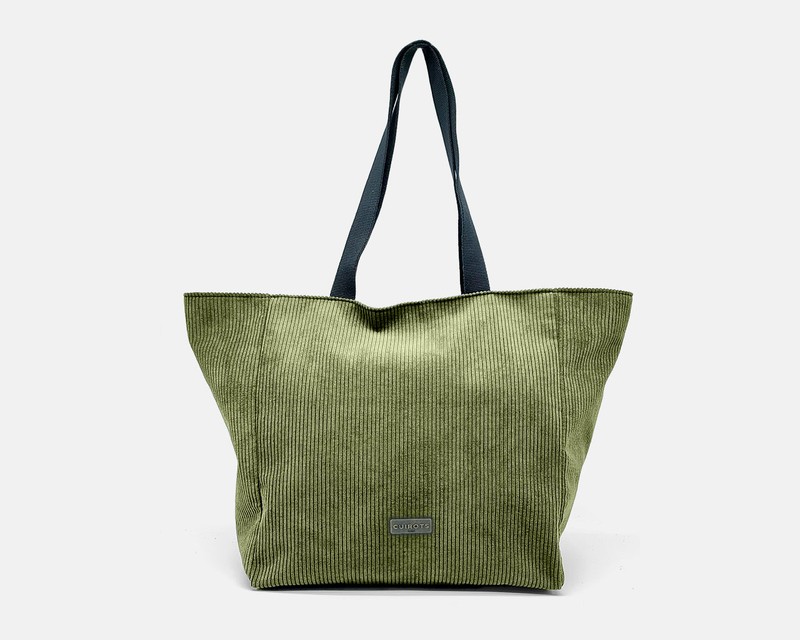 Bolso de hombro tipo Tote CUIROTS Bi de serraje y pana mujer 4811