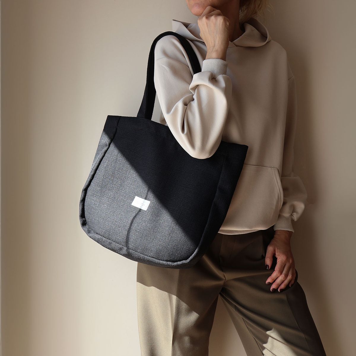 Bolso de hombro tote MINIOTS MiniYute Beige