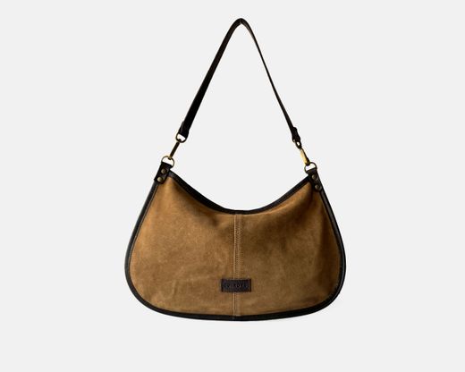 Bolso de hombro y bandolera plano de serraje CUIROTS Zoe