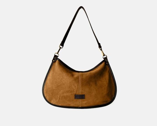 Bolso de hombro y bandolera plano de serraje CUIROTS Zoe