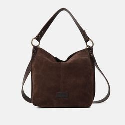 Bolso de hombro y bandolera Zoe de serraje