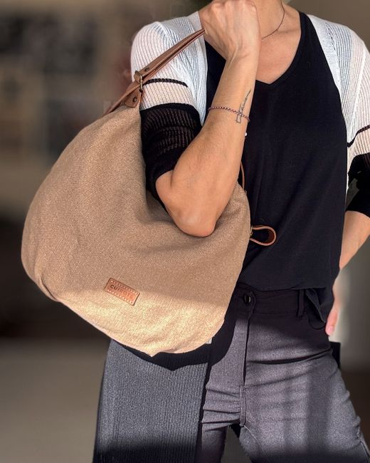 Bolso de hombro y mochila lino CUIROTS Louise
