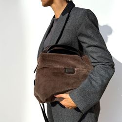 CUIROTS Sac à main Grosseto moyen avec fourrure