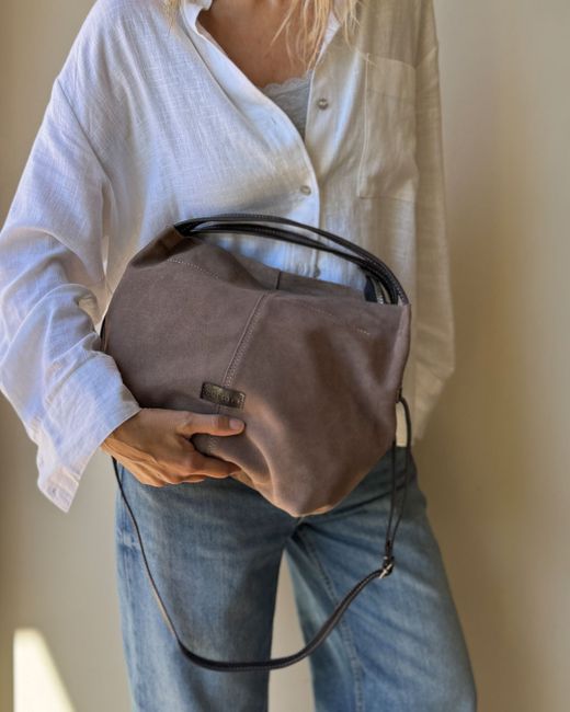 Bolso de mano mediano de serraje CUIROTS Zoe