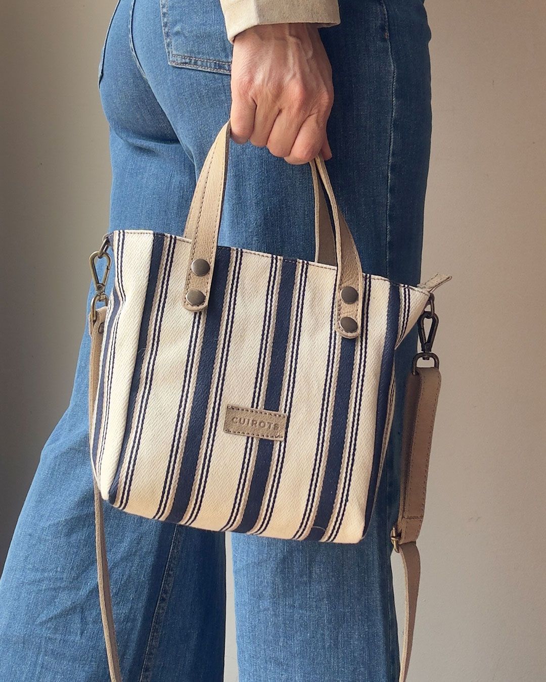 Bolso de mano pequeño CUIROTS Beach Azul marino