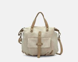 CUIROTS Mist bolsa e bolsa de ombro em lona e couro