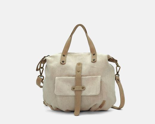 CUIROTS Mist bolsa e bolsa de ombro em lona e couro
