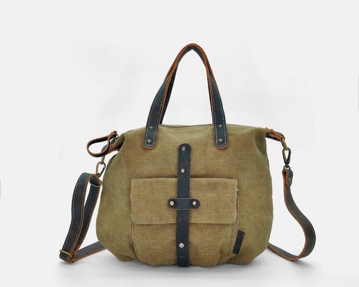 Bolso de mano y bandolera CUIROTS Mist de lona y piel