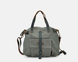 Bolso de mano y bandolera CUIROTS Mist de lona y piel