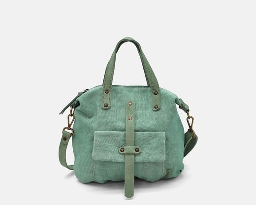 CUIROTS Mist bolsa e bolsa de ombro em lona e couro