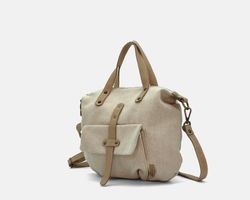 CUIROTS Mist bolsa e bolsa de ombro em lona e couro