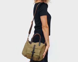 Bolso de mano y bandolera CUIROTS Mist de lona y piel