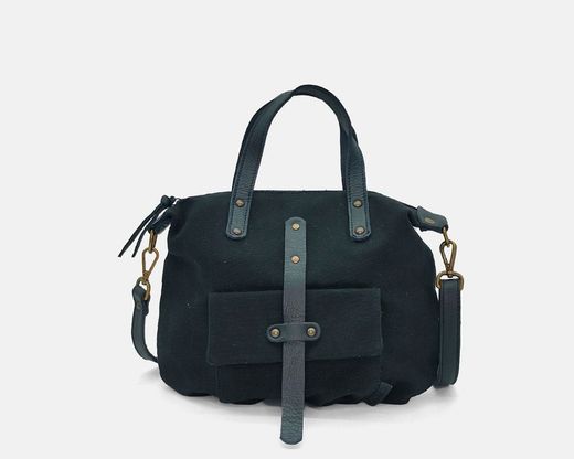 CUIROTS Mist bolsa e bolsa de ombro em lona e couro