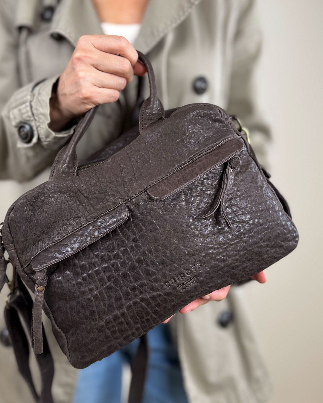 Bolso de mano y bandolera mediano CUIROTS Australia de piel Cuero