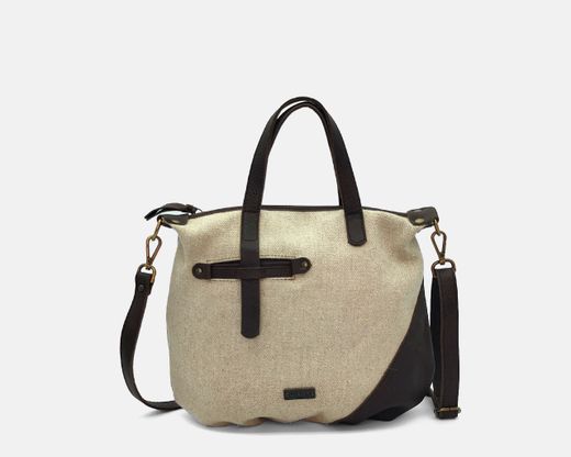 Bolso de mano y bandolera TIBI de lino y piel