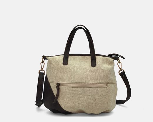 Bolso de mano y bandolera TIBI de lino y piel