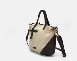 Bolso de mano y bandolera TIBI de lino y piel