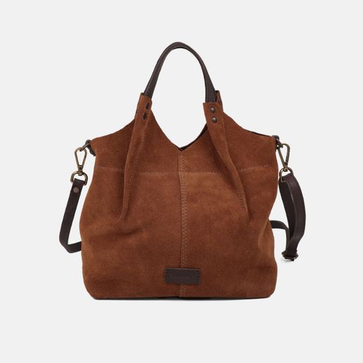 Bolso de mano y bandolera Zoe de serraje