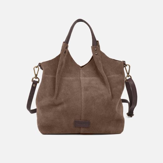 Bolso de mano y bandolera Zoe de serraje