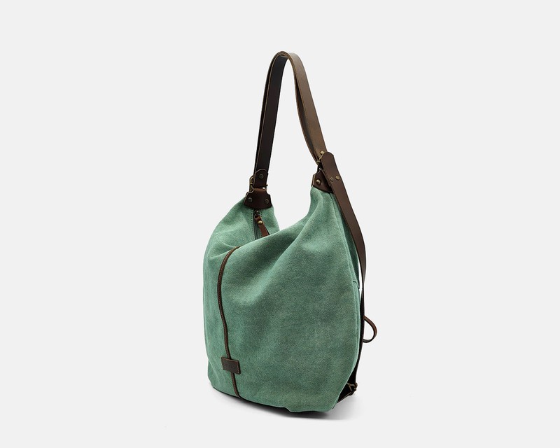 ▷ Bolso Hobo Mochila de Piel Lisa para Mujer