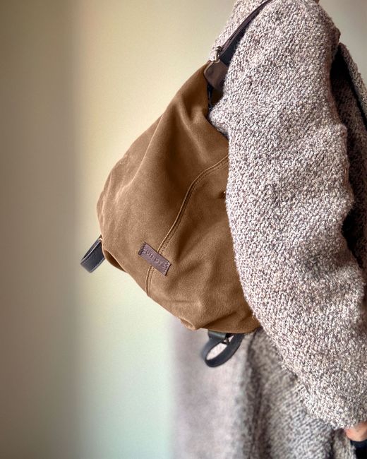 Bolso mochila mediano de serraje CUIROTS Zoe