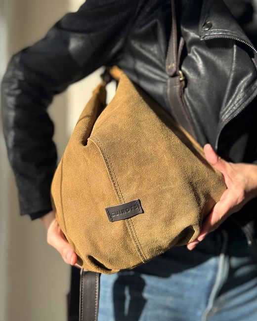 Bolso mochila mediano de serraje vintage CUIROTS Zoe